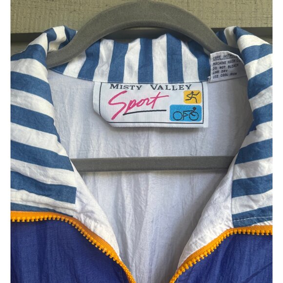 Vintage 80s Unisex Colorblock Windbreaker Jacket 🌈 Misty Valley Sport M - Picture 8 of 9